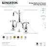 Kingston Brass Bridge Bathroom Faucet with Brass PopUp, Matte Black KS7970TX